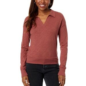 Bobi Los Angeles Collared Long Sleeve Top
